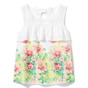 Janie and Jack Baby Girl White Floral Top 3-6M